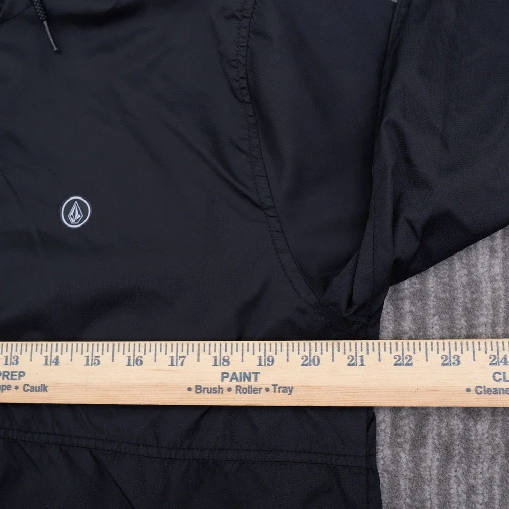 Volcom Ermont Windbreaker Jacket Mens Medium Black Water Resistant Hooded Zip Up
